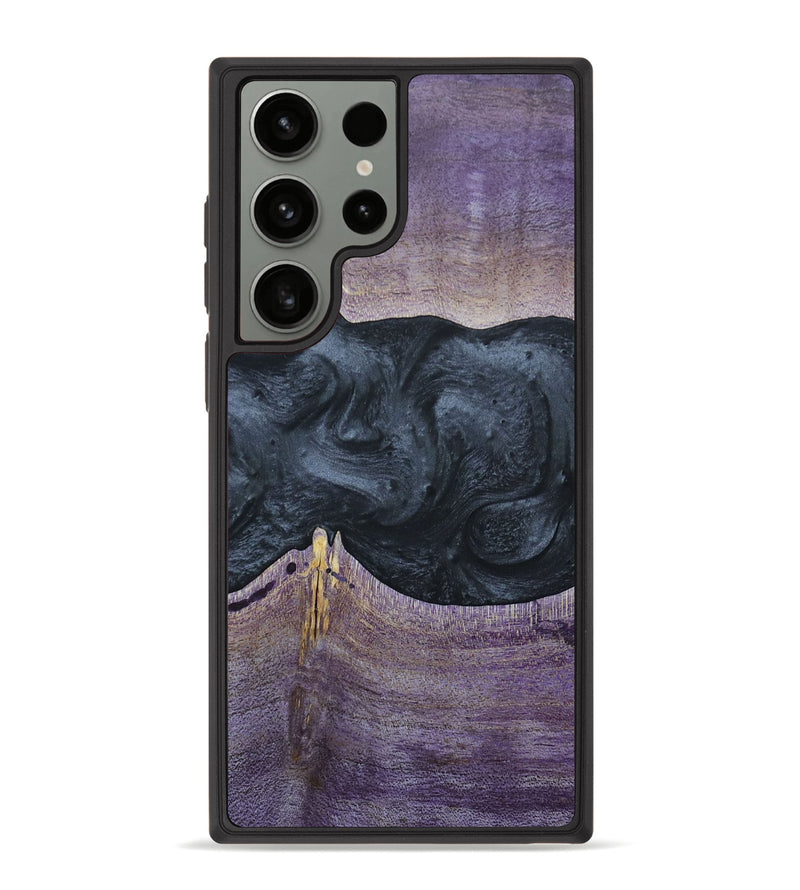 Galaxy S23 Ultra Wood+Resin Phone Case - Rene (Pure Black, 666020)