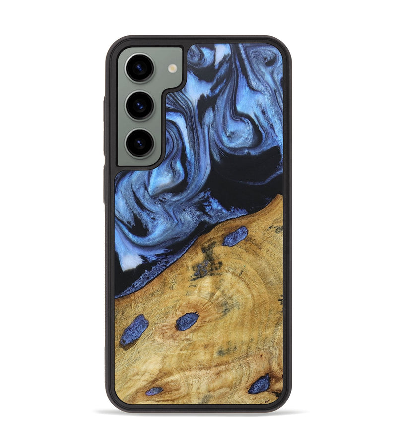 Galaxy S23 Plus Wood+Resin Phone Case - Dominique (Blue, 666076)