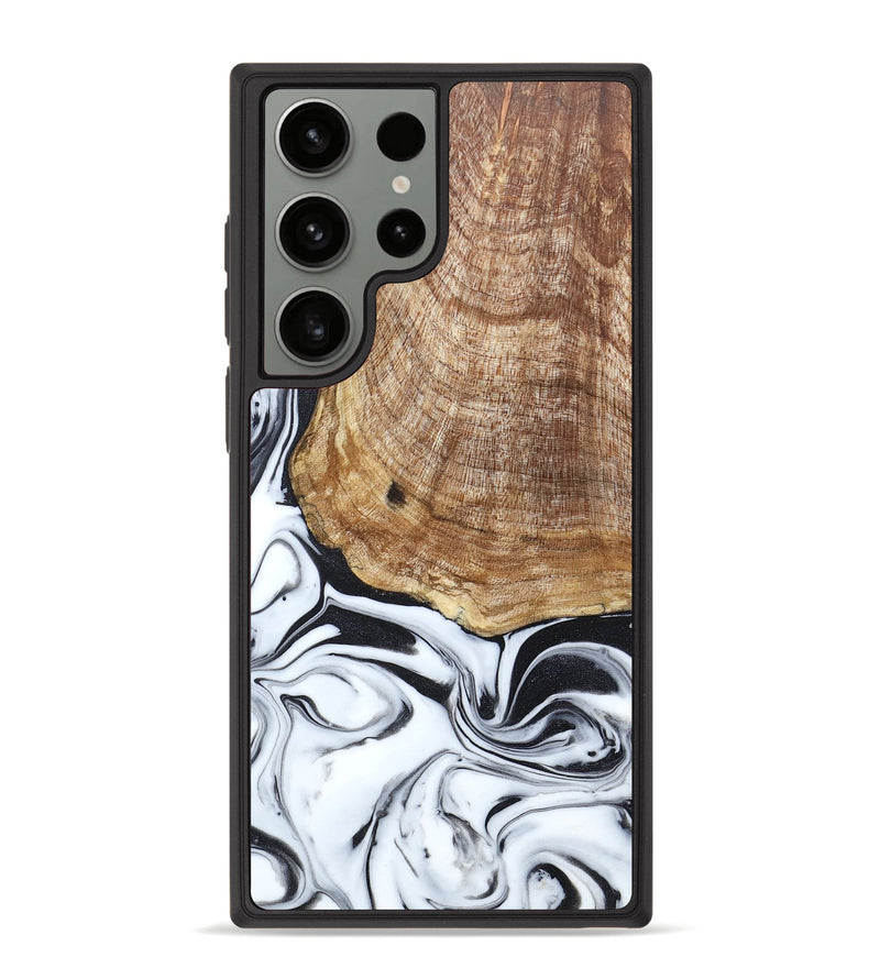 Galaxy S23 Ultra Wood+Resin Phone Case - Milani (Black & White, 666196)