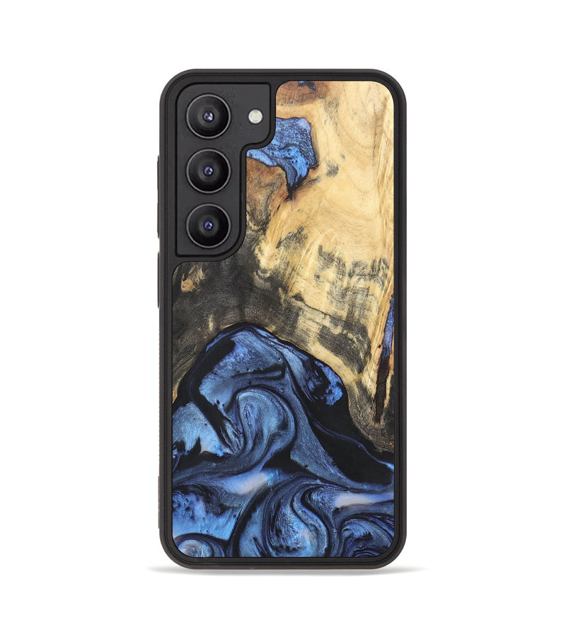 Galaxy S23 Wood+Resin Phone Case - Chad (Blue, 666239)