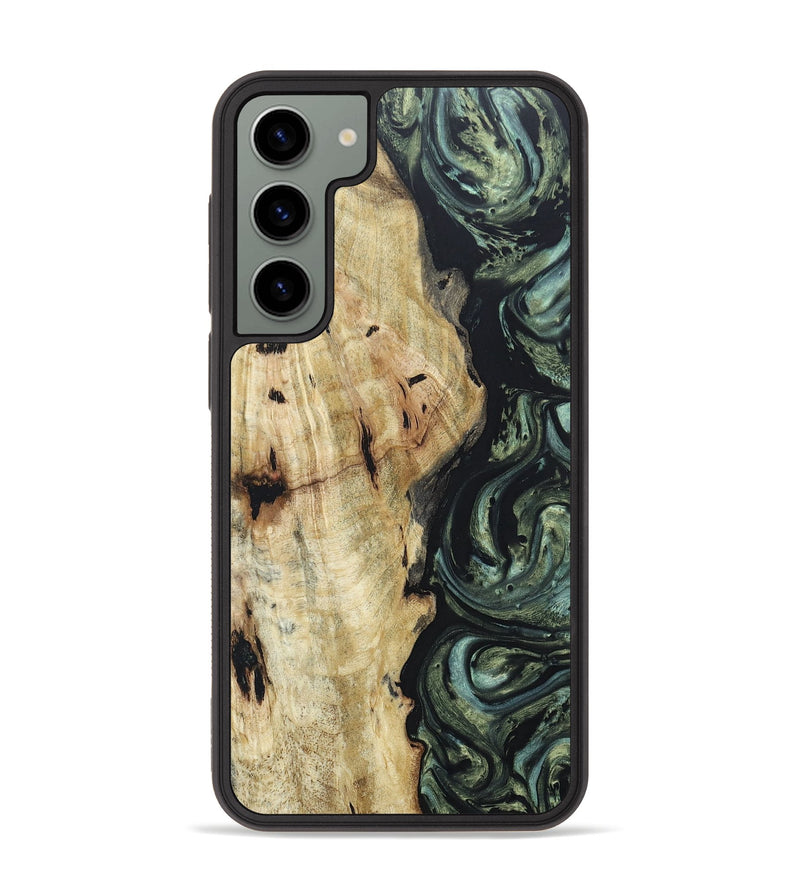 Galaxy S23 Plus Wood+Resin Phone Case - Dominique (Green, 666283)