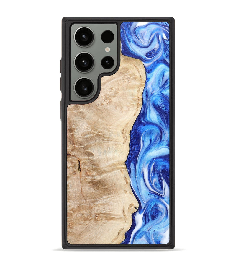 Galaxy S23 Ultra Wood+Resin Phone Case - Jeffrey (Blue, 666415)