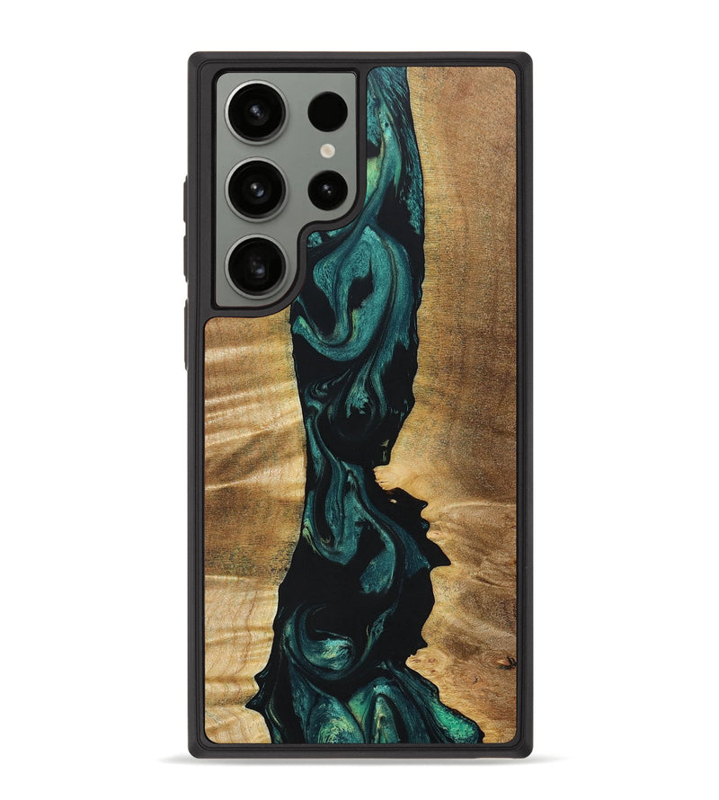 Galaxy S23 Ultra Wood+Resin Phone Case - Bryanna (Green, 666541)