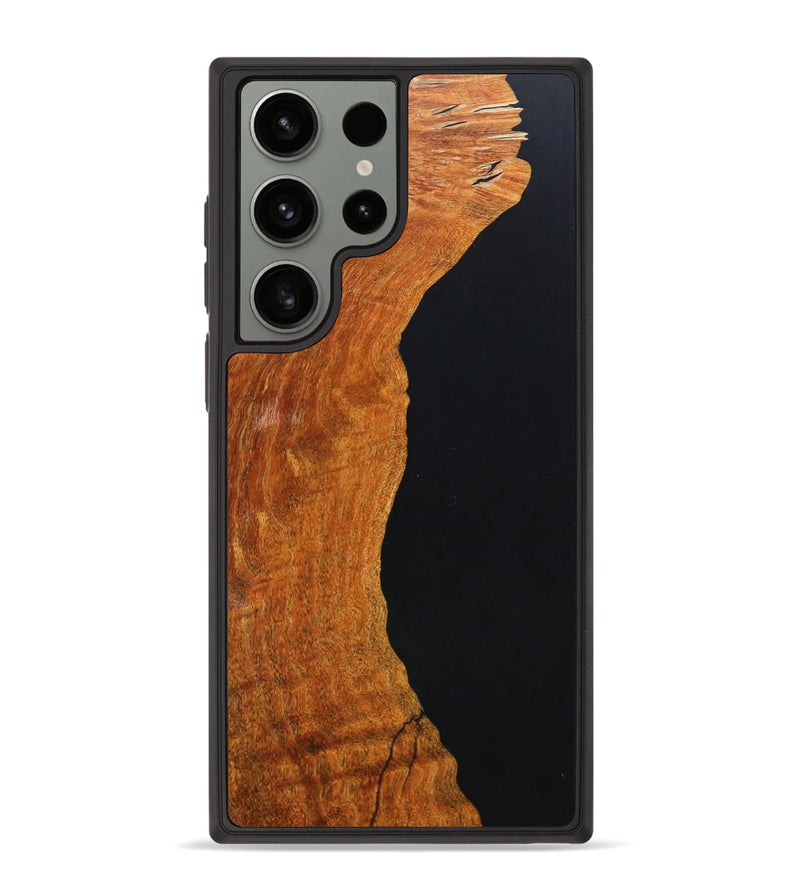 Galaxy S23 Ultra Wood+Resin Phone Case - Juniper (Pure Black, 666638)