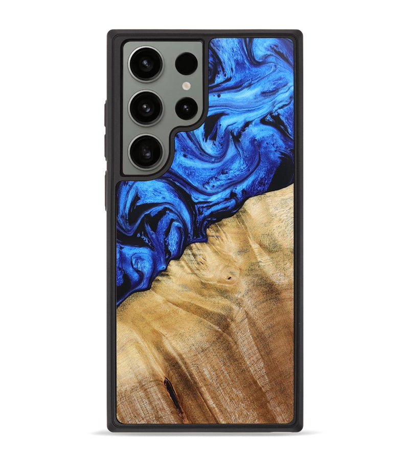 Galaxy S23 Ultra Wood+Resin Phone Case - Patty (Blue, 666655)