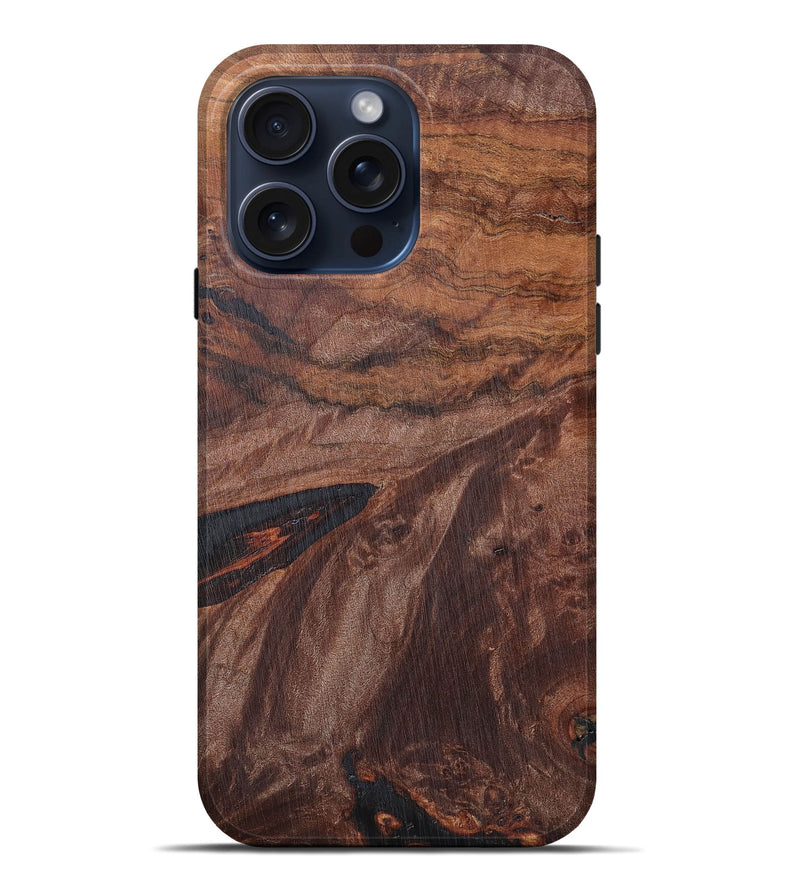iPhone 15 Pro Max Wood+Resin Live Edge Phone Case - Lindsay (Wood Burl, 666911)