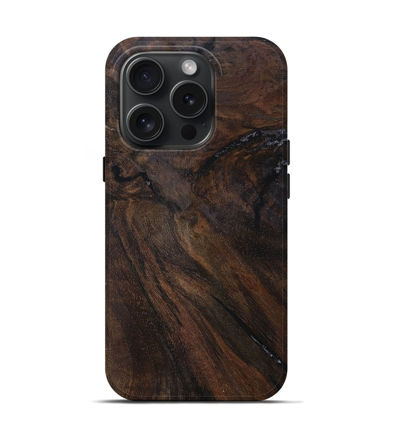 iPhone 15 Pro Wood+Resin Live Edge Phone Case - Bryson (Wood Burl, 666923)
