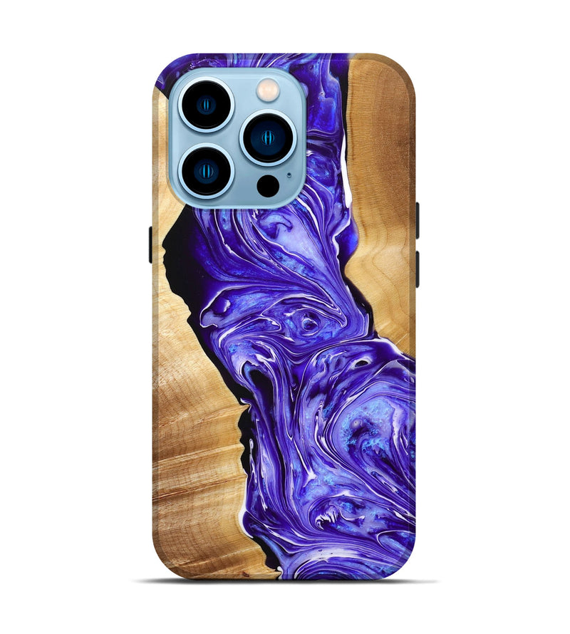 iPhone 14 Pro Wood+Resin Live Edge Phone Case - Tessa (Purple, 666924)
