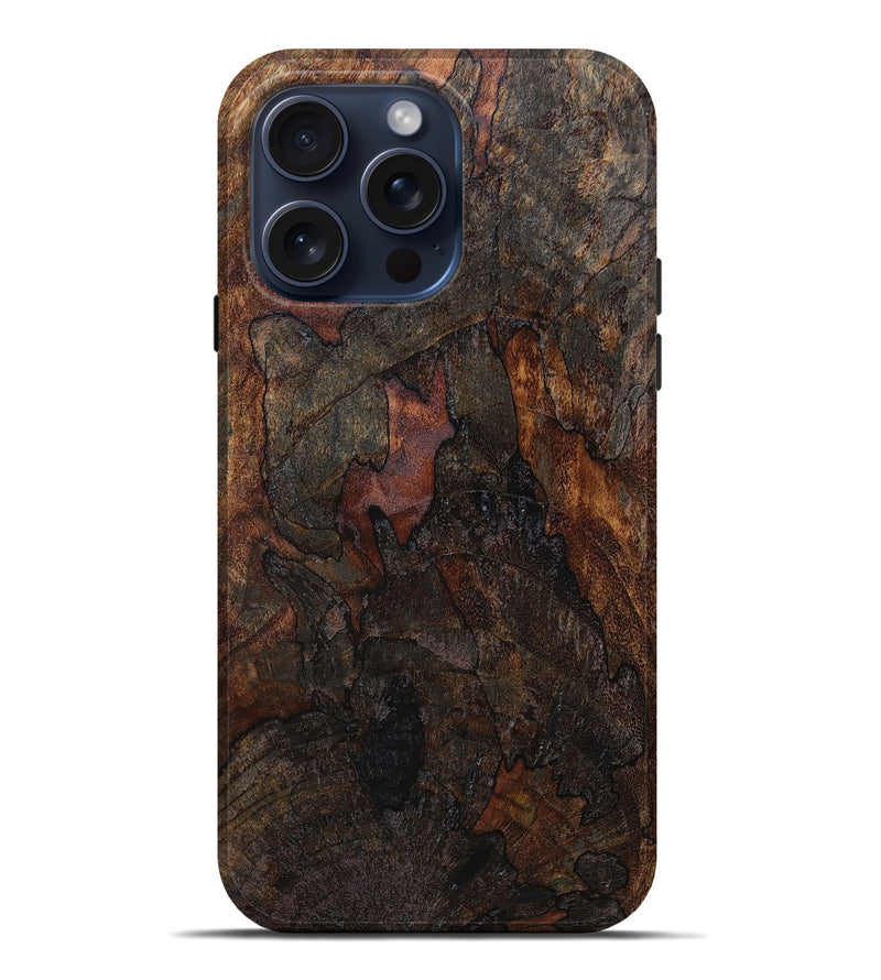 iPhone 15 Pro Max Wood+Resin Live Edge Phone Case - Trenton (Wood Burl, 666926)