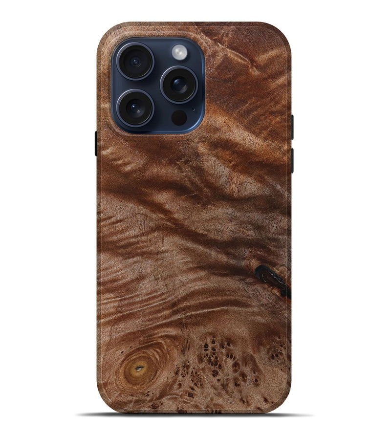 iPhone 15 Pro Max Wood+Resin Live Edge Phone Case - Teresa (Wood Burl, 666929)