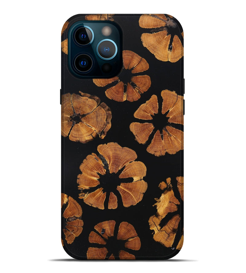 iPhone 12 Pro Max Wood+Resin Live Edge Phone Case - Angelo (Pure Black, 666933)