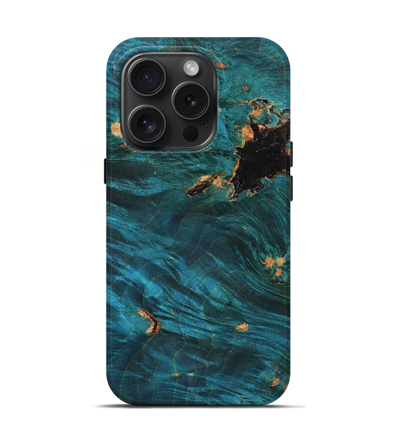 iPhone 15 Pro Wood+Resin Live Edge Phone Case - Geoffrey (Wood Burl, 666935)