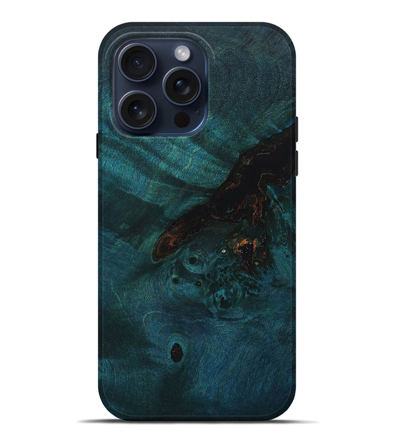 iPhone 15 Pro Max Wood+Resin Live Edge Phone Case - Sonia (Wood Burl, 666938)