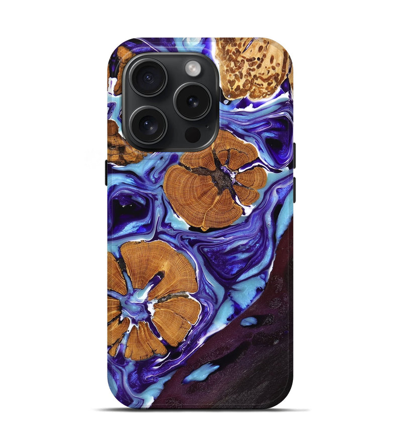 iPhone 15 Pro Wood+Resin Live Edge Phone Case - Staci (Purple, 667115)