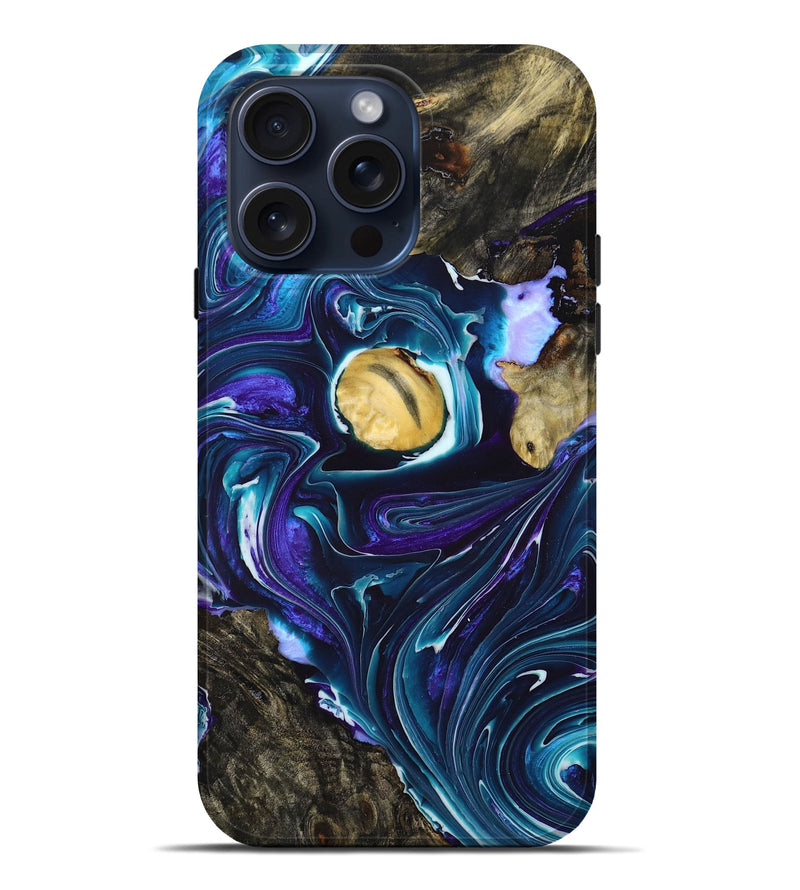 iPhone 15 Pro Max Wood+Resin Live Edge Phone Case - Brynn (Purple, 667116)