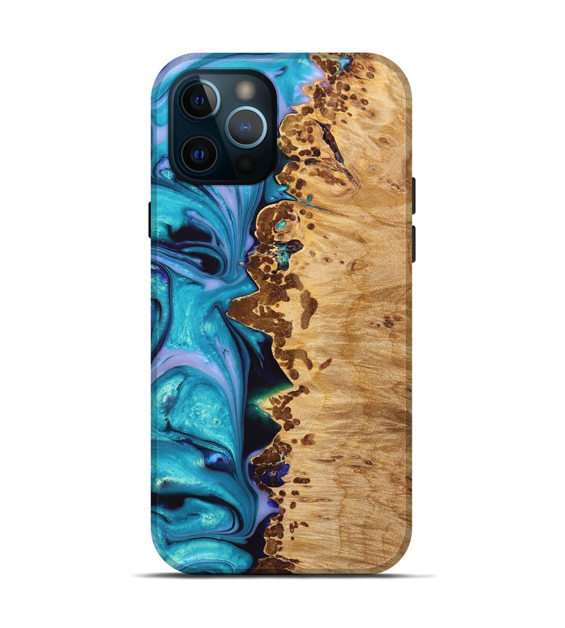 iPhone 12 Pro Wood+Resin Live Edge Phone Case - Zoe (Purple, 667117)