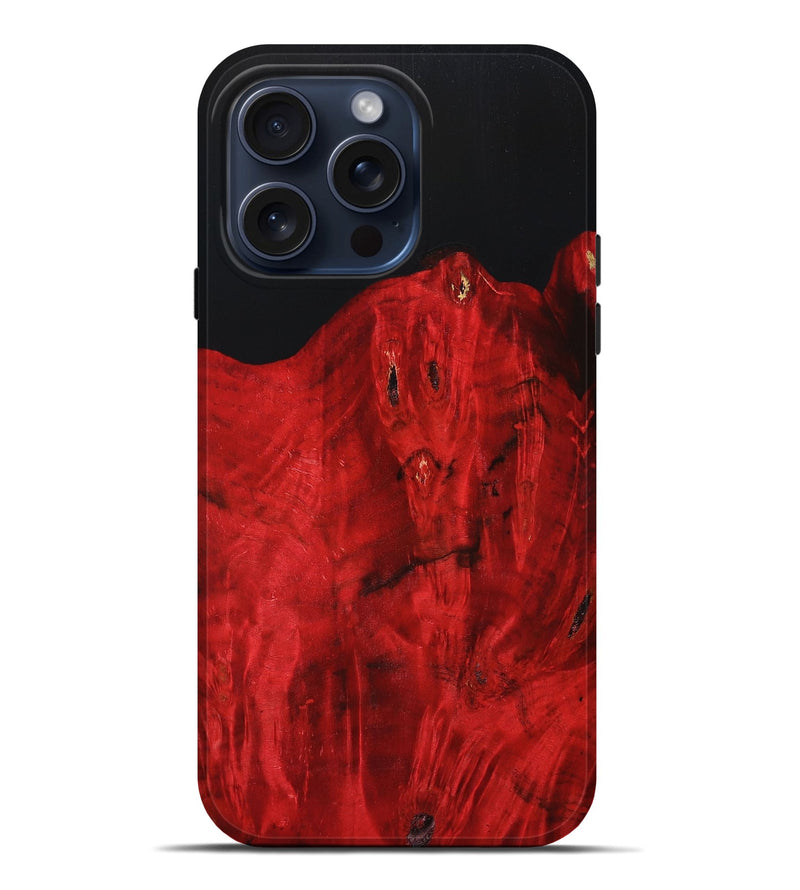 iPhone 15 Pro Max Wood+Resin Live Edge Phone Case - Jeannine (Pure Black, 667142)