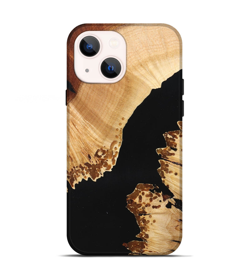 iPhone 13 Wood+Resin Live Edge Phone Case - Ian (Pure Black, 667146)