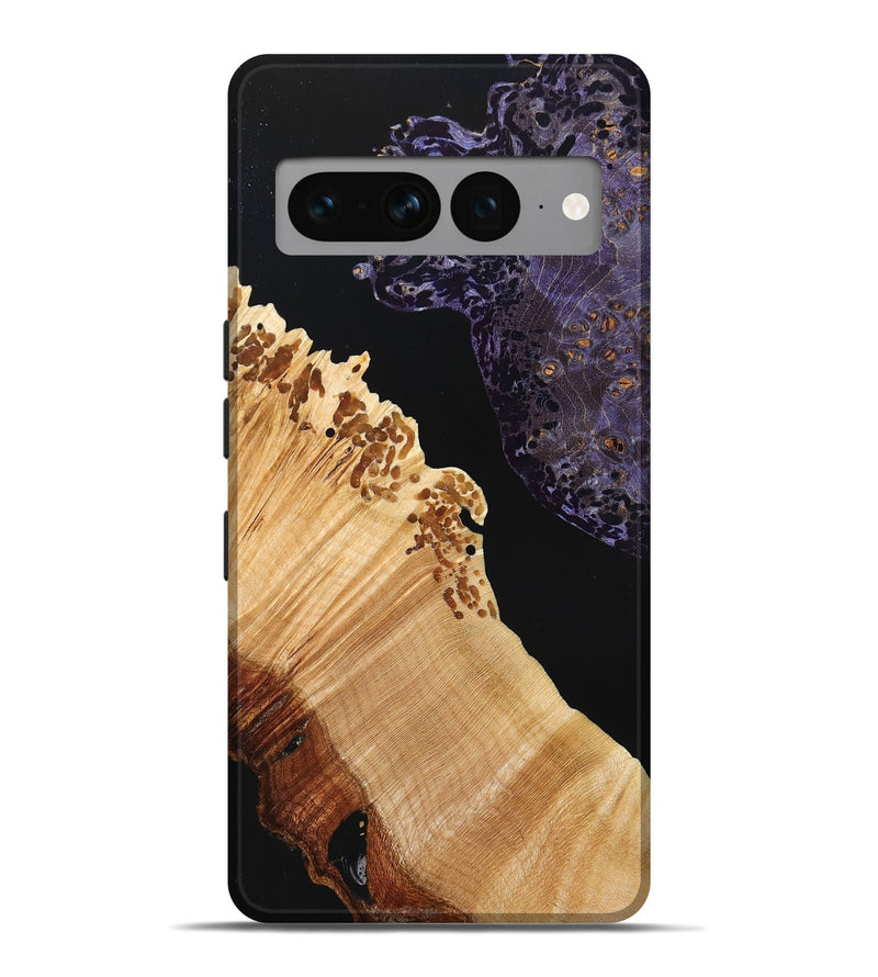 Pixel 7 Pro Wood+Resin Live Edge Phone Case - Kellen (Pure Black, 667148)