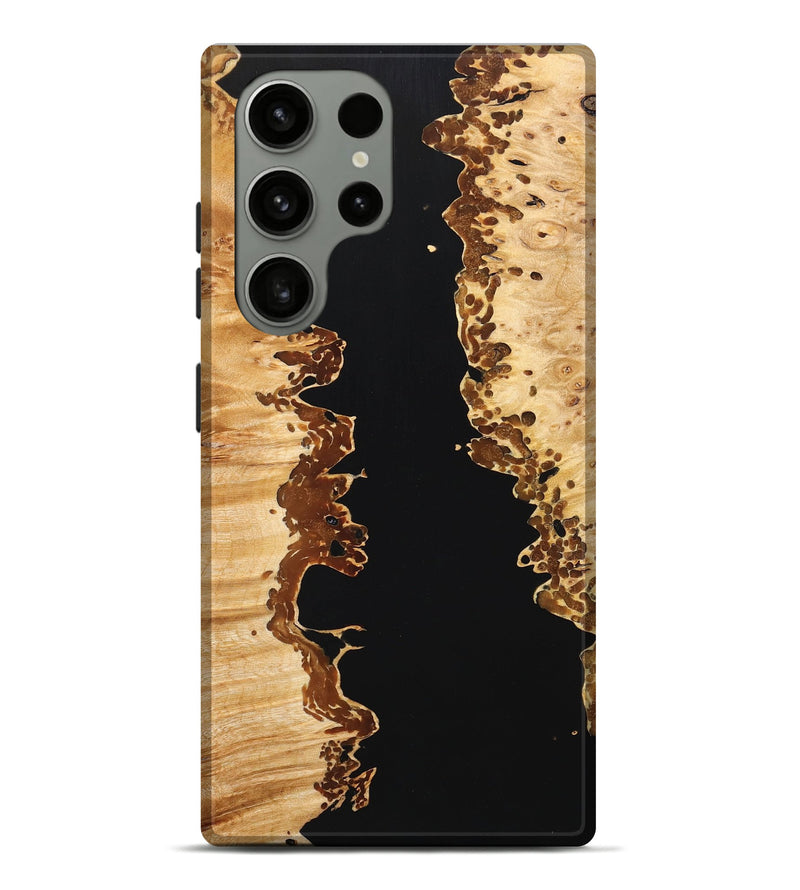 Galaxy S23 Ultra Wood+Resin Live Edge Phone Case - Carlton (Pure Black, 667150)