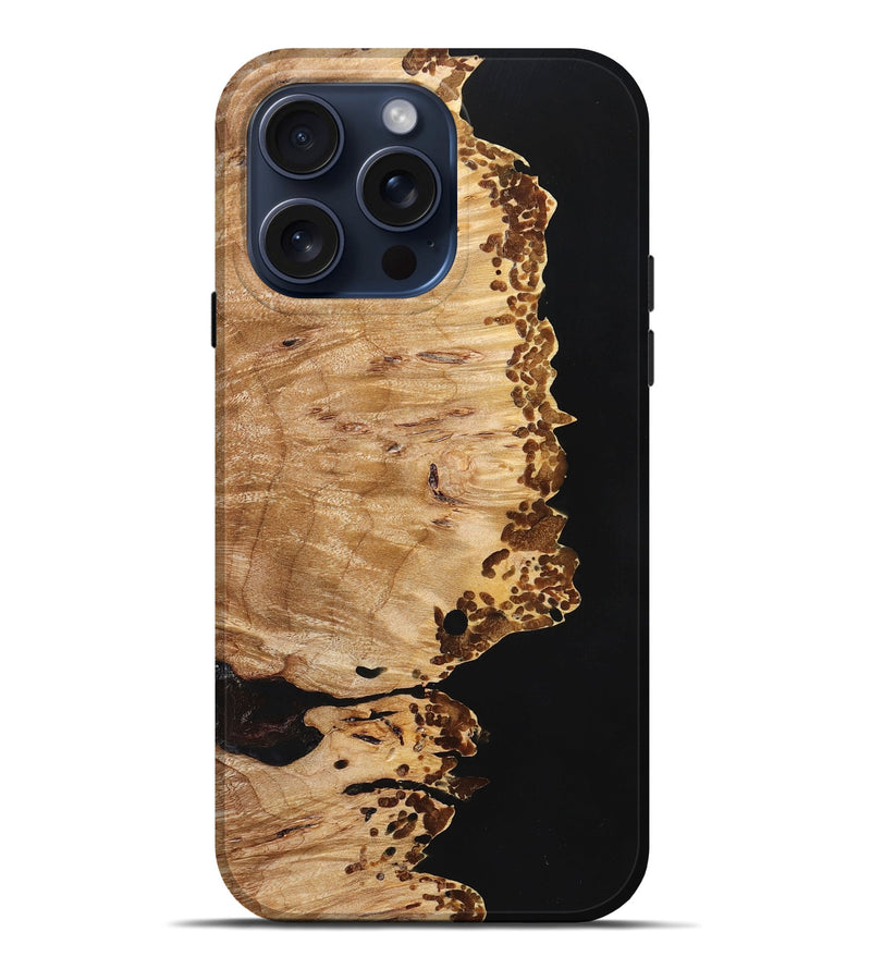 iPhone 15 Pro Max Wood+Resin Live Edge Phone Case - Taylor (Pure Black, 667151)