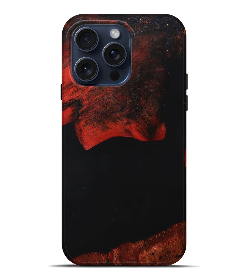 iPhone 15 Pro Max Wood+Resin Live Edge Phone Case - Amiyah (Pure Black, 667153)
