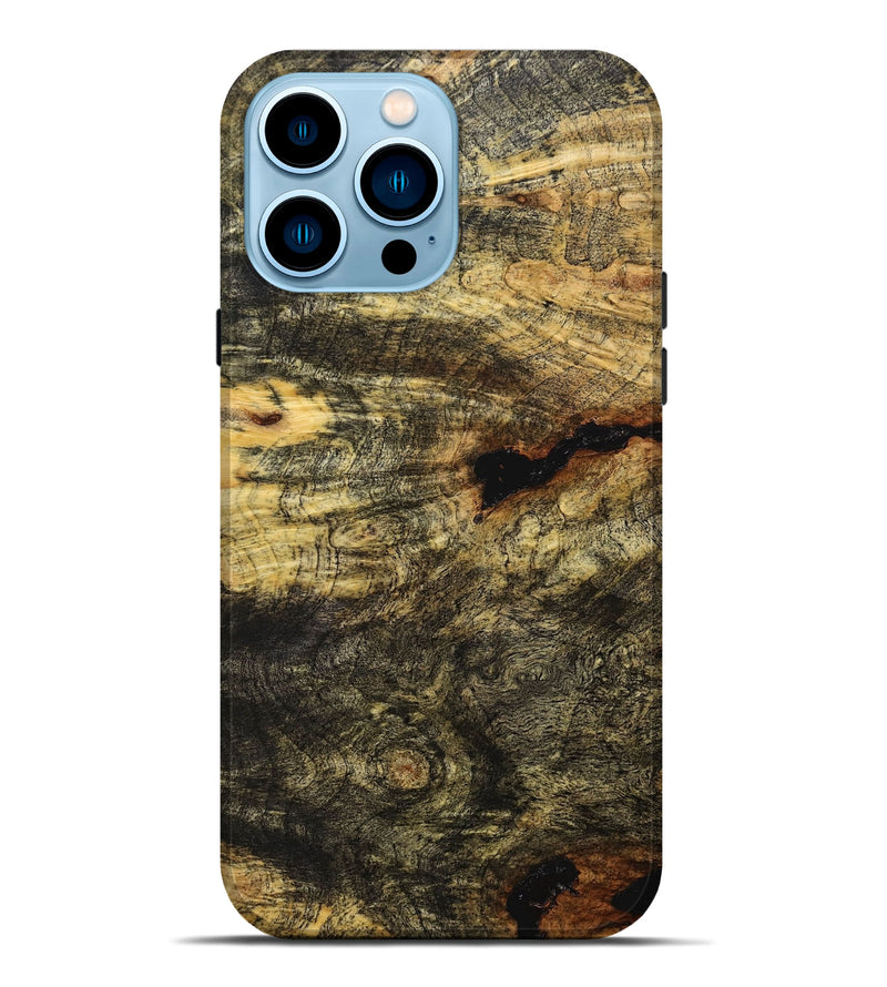 iPhone 14 Pro Max Wood+Resin Live Edge Phone Case - Becky (Wood Burl, 667156)
