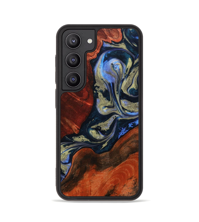 Galaxy S23 Wood+Resin Phone Case - Giselle (Teal & Gold, 667194)