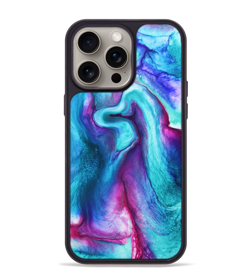 iPhone 15 Pro Max Wood+Resin Phone Case - Raven (Watercolor, 667262)