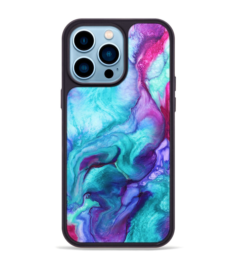 iPhone 14 Pro Max Wood+Resin Phone Case - Flora (Watercolor, 667268)