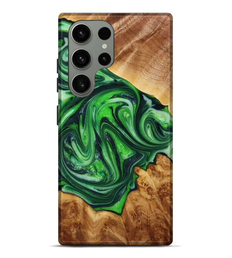 Galaxy S23 Ultra Wood+Resin Live Edge Phone Case - Jordyn (Green, 667298)