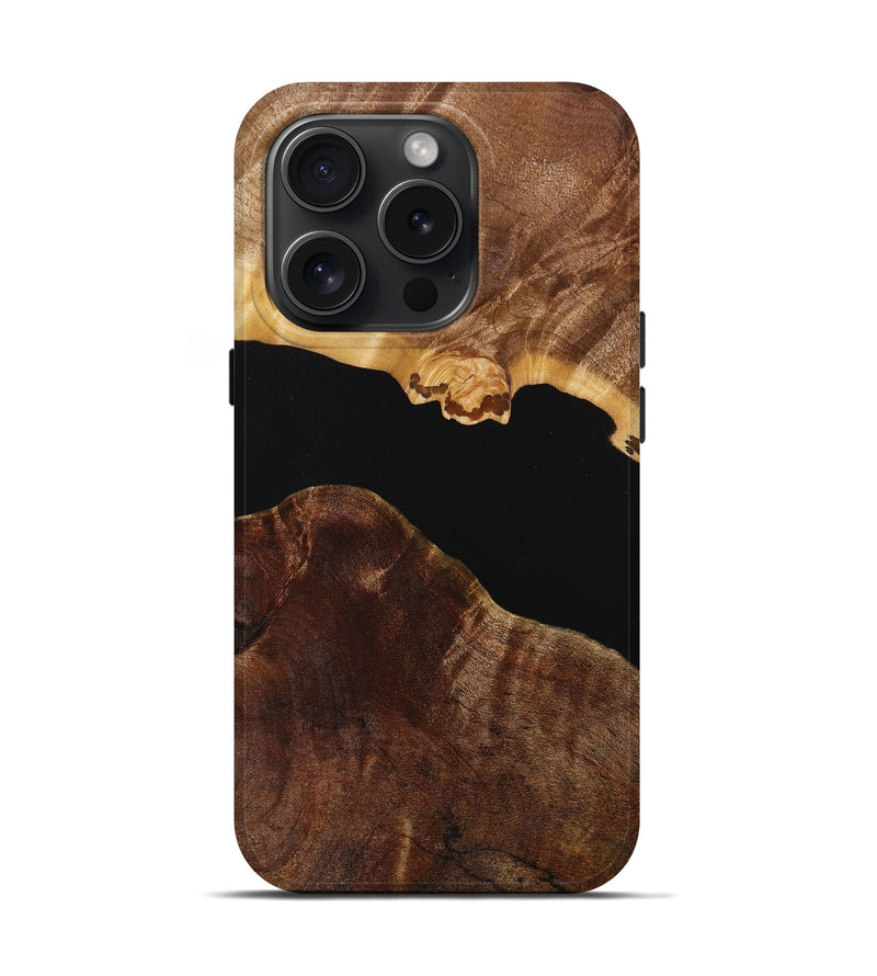 iPhone 15 Pro Wood+Resin Live Edge Phone Case - Kali (Pure Black, 667562)