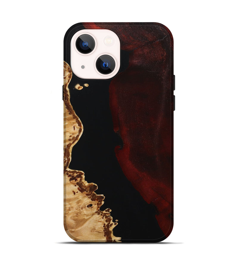 iPhone 14 Wood+Resin Live Edge Phone Case - Josie (Pure Black, 667565)