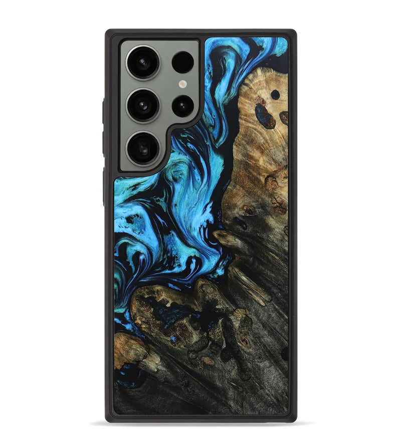Galaxy S23 Ultra Wood+Resin Phone Case - Zayden (Blue, 667593)