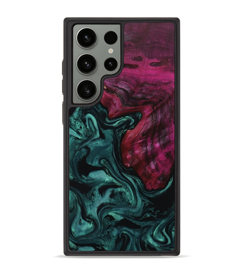 Galaxy S23 Ultra Wood+Resin Phone Case - Latonya (Green, 667661)
