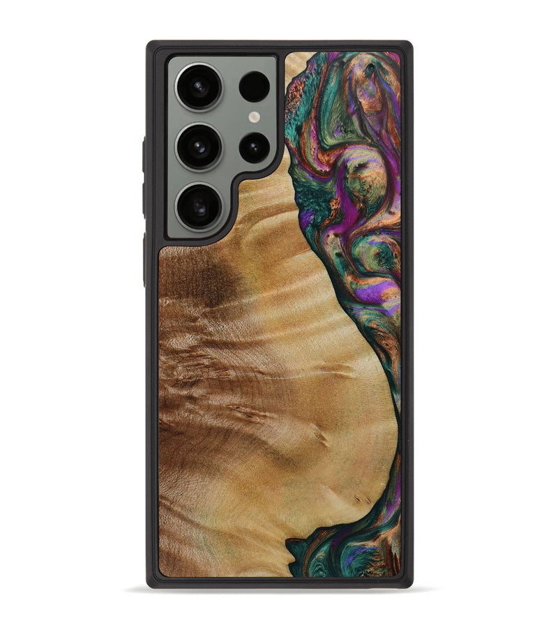Galaxy S23 Ultra Wood+Resin Phone Case - Nadine (Green, 667669)