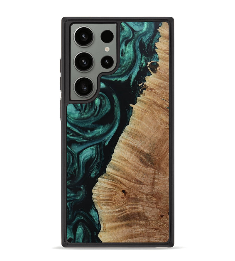 Galaxy S23 Ultra Wood+Resin Phone Case - Lena (Green, 667670)