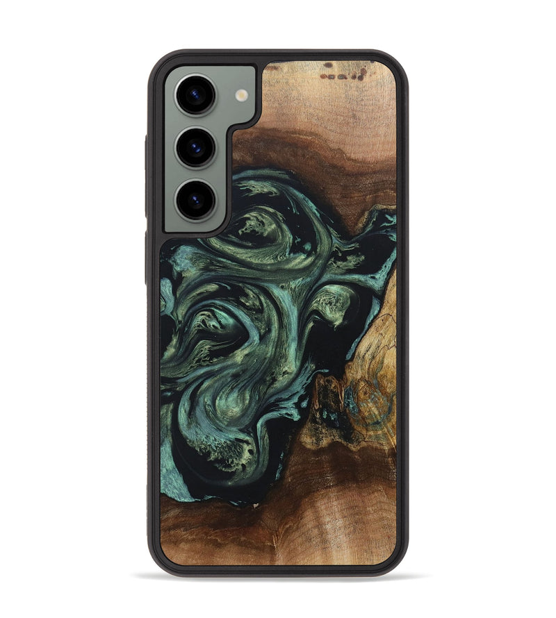 Galaxy S23 Plus Wood+Resin Phone Case - Rhonda (Green, 667916)