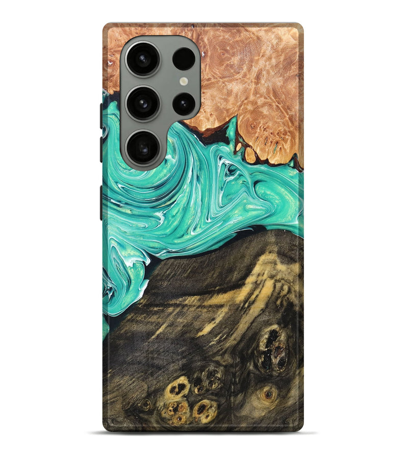 Galaxy S23 Ultra Wood+Resin Live Edge Phone Case - Athena (Blue, 668089)