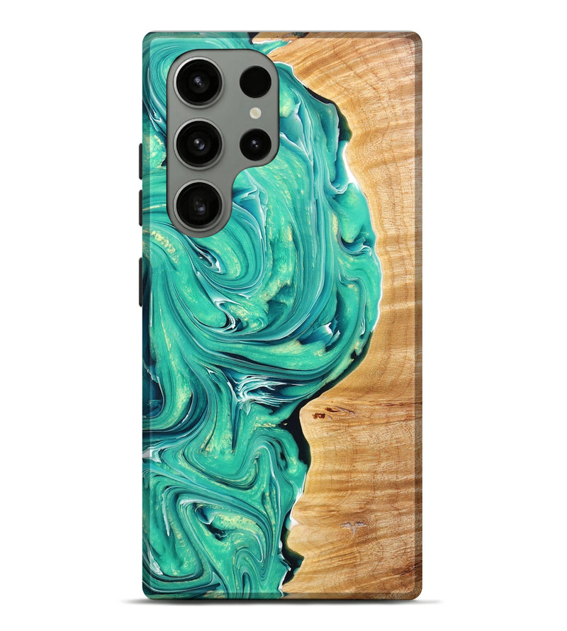 Galaxy S23 Ultra Wood+Resin Live Edge Phone Case - Estelle (Green, 668093)