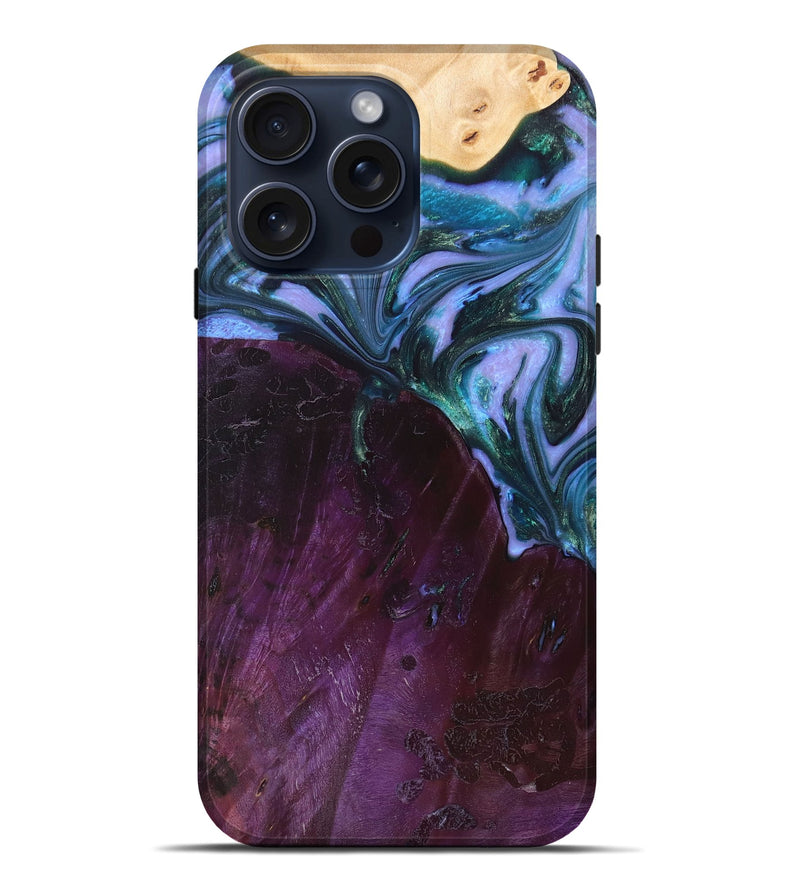 iPhone 15 Pro Max Wood+Resin Live Edge Phone Case - Quinn (Purple, 668096)