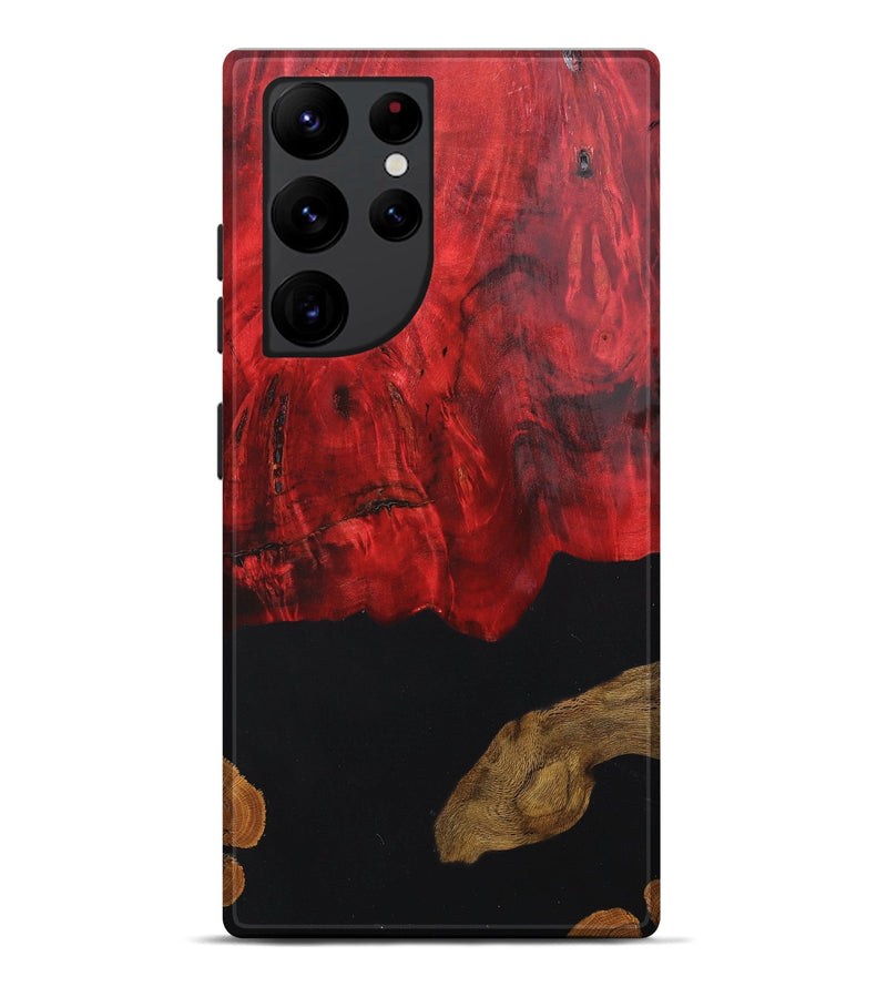 Galaxy S22 Ultra Wood+Resin Live Edge Phone Case - Colt (Pure Black, 668110)