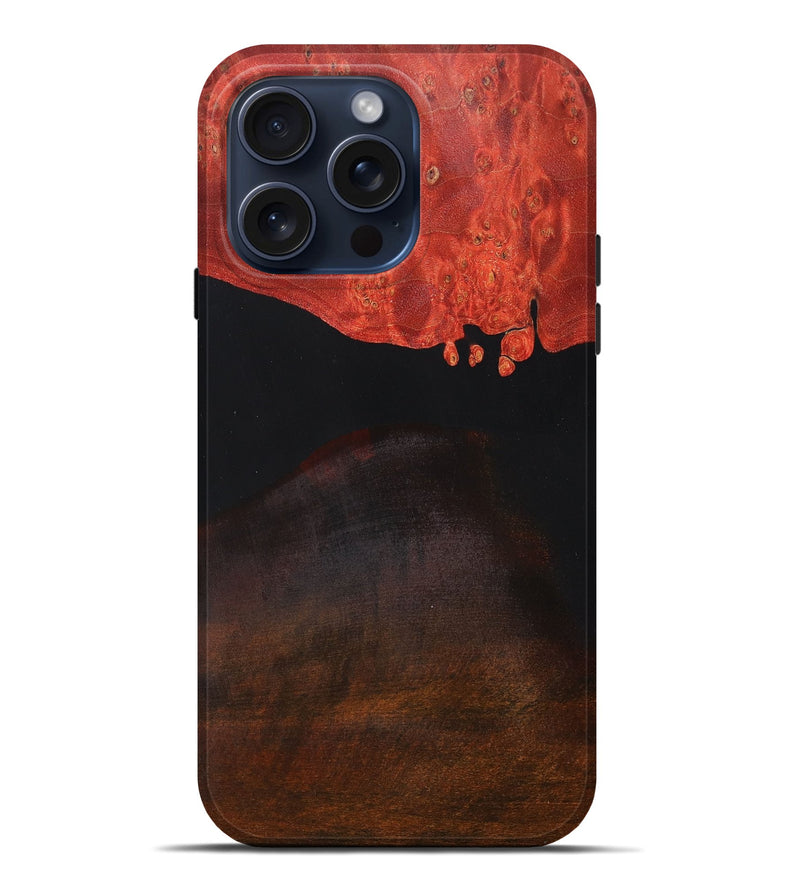 iPhone 15 Pro Max Wood+Resin Live Edge Phone Case - Noelle (Pure Black, 668115)