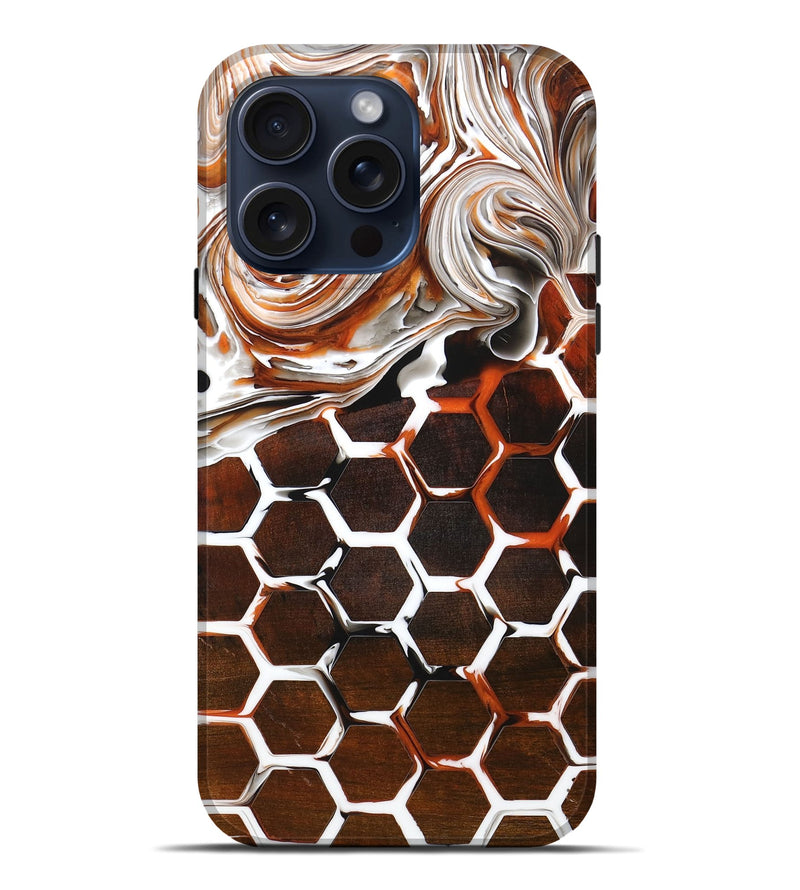 iPhone 15 Pro Max Wood+Resin Live Edge Phone Case - Reese (Pattern, 668223)