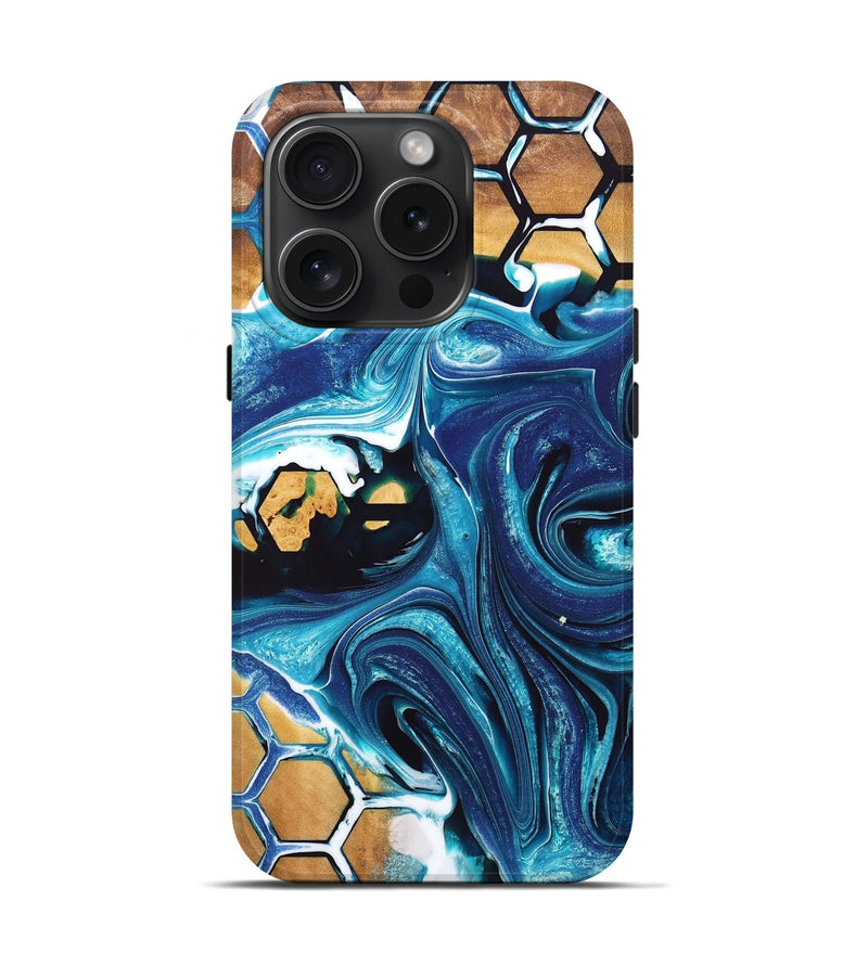iPhone 15 Pro Wood+Resin Live Edge Phone Case - Malik (Pattern, 668224)