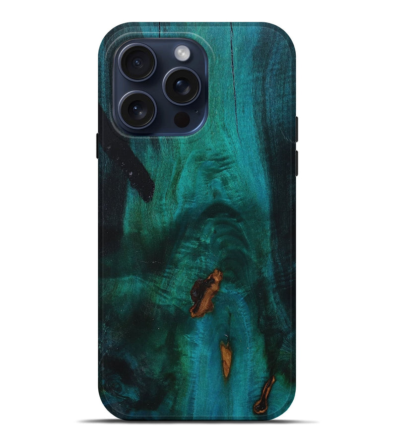 iPhone 15 Pro Max Wood+Resin Live Edge Phone Case - Jett (Wood Burl, 668235)