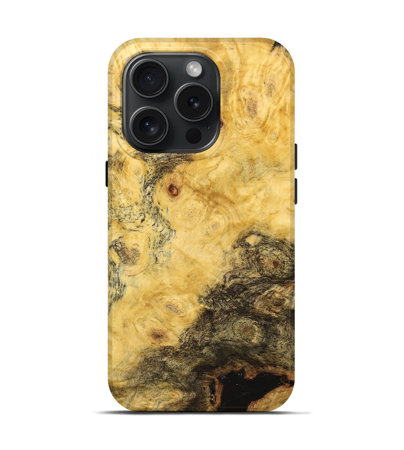 iPhone 15 Pro Wood+Resin Live Edge Phone Case - Andrea (Wood Burl, 668238)