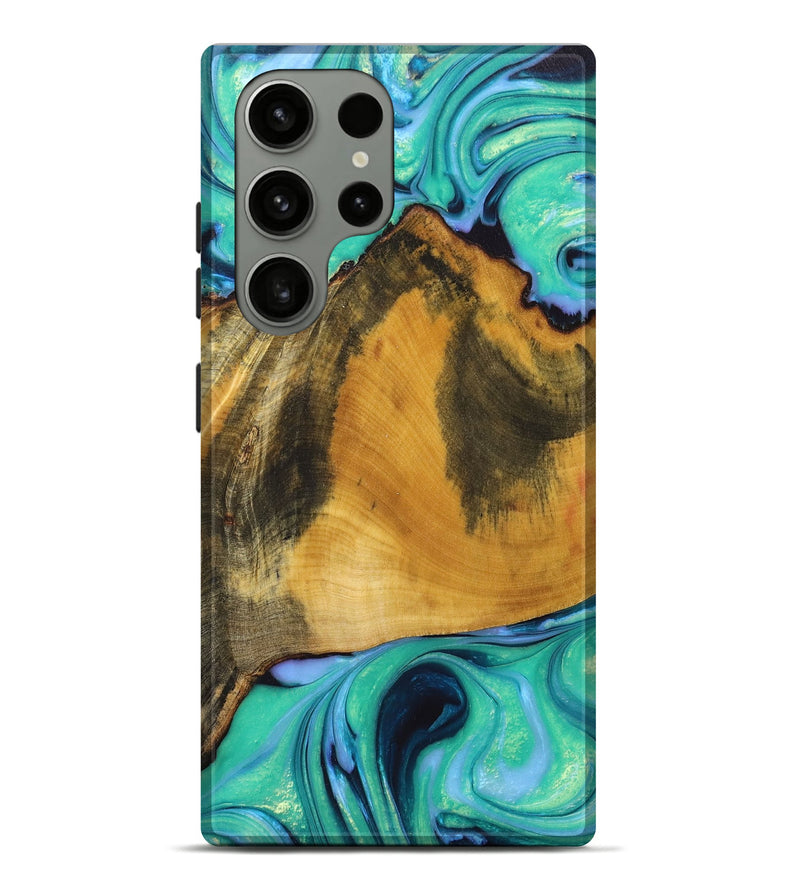 Galaxy S23 Ultra Wood+Resin Live Edge Phone Case - Stacie (Blue, 668249)