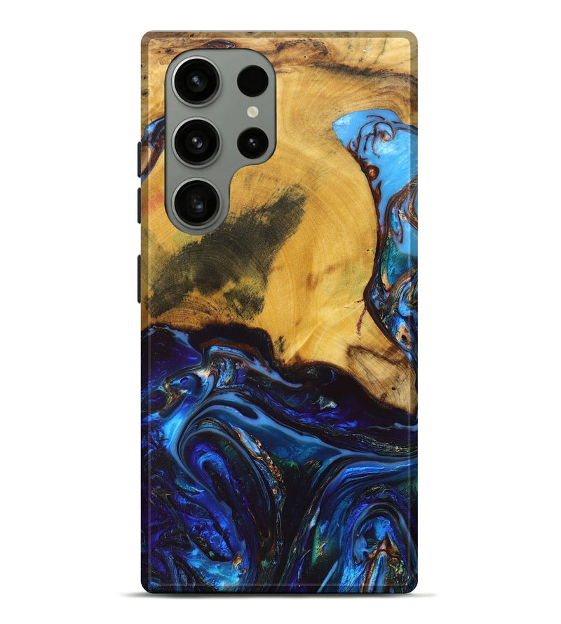Galaxy S23 Ultra Wood+Resin Live Edge Phone Case - Nicolas (Blue, 668253)