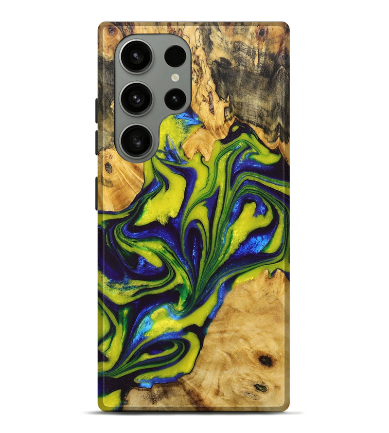 Galaxy S23 Ultra Wood+Resin Live Edge Phone Case - Ashanti (Blue, 668259)